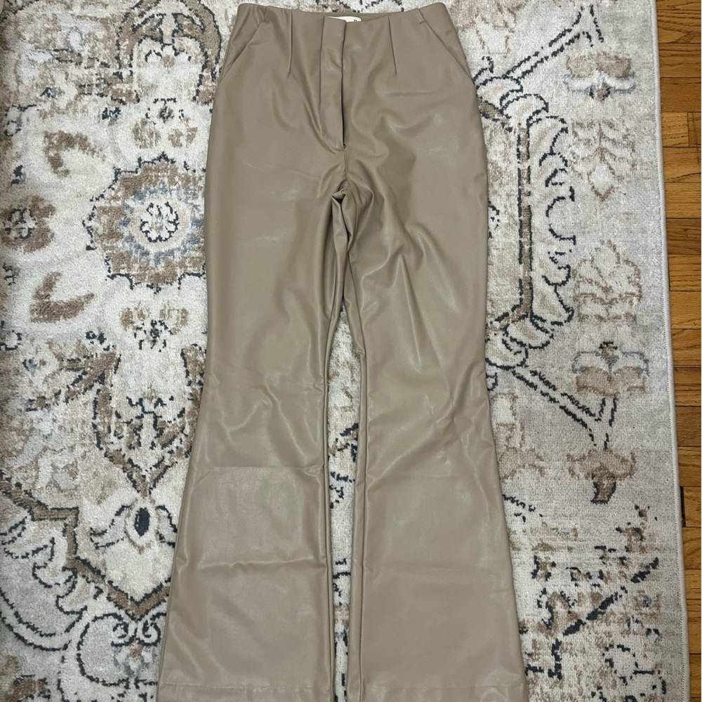 Abercrombie and Fitch Curve Love Vegan Leather Flare Pants
